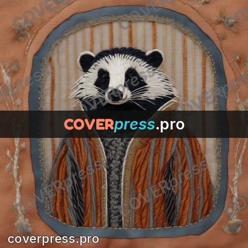 Embroidery design: badger in a striped jacket