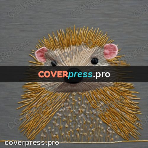 Embroidery design: hedgehog with raised quills