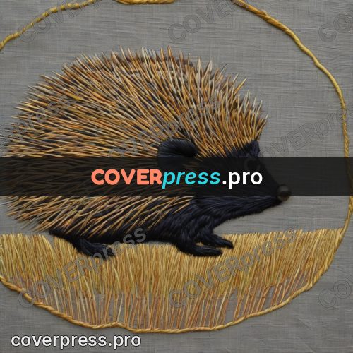Embroidery design: hedgehog with raised quills