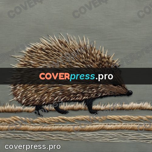 Embroidery design: hedgehog with raised quills