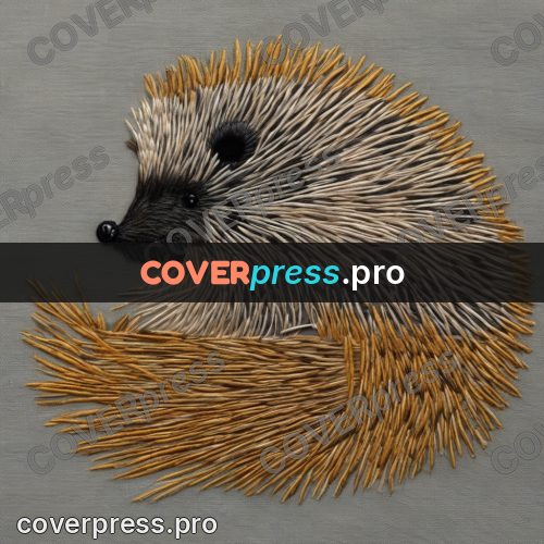 Embroidery design: hedgehog with raised quills