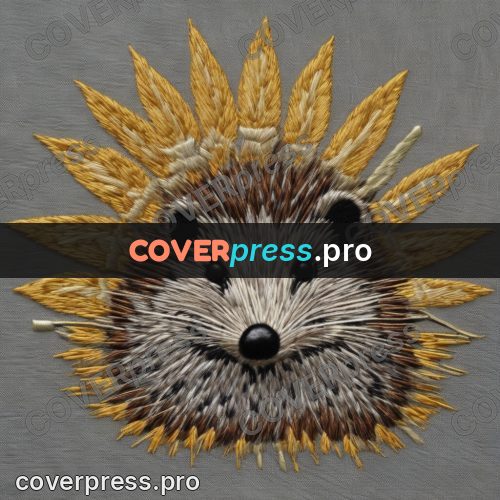 Embroidery design: hedgehog with raised quills