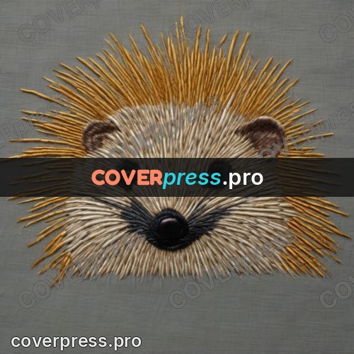 Embroidery design: hedgehog with raised quills