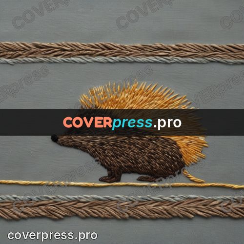 Embroidery design: hedgehog with raised quills