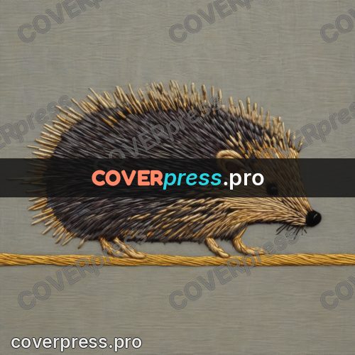 Embroidery design: hedgehog with raised quills