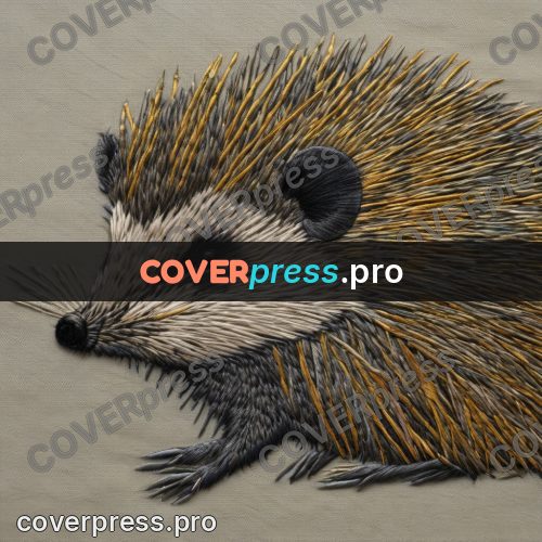 Embroidery design: hedgehog with raised quills