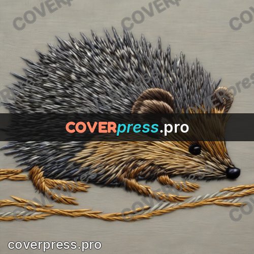 Embroidery design: hedgehog with raised quills