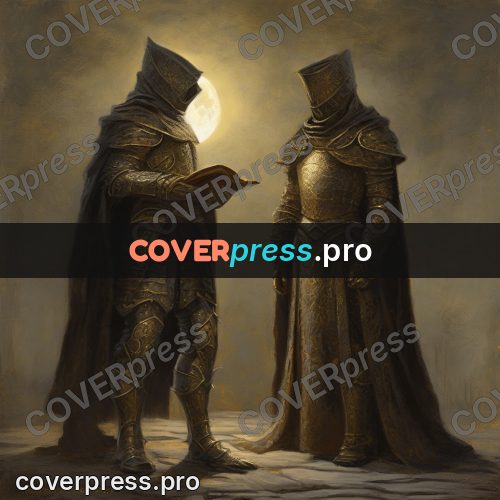 Epic fantasy illustration: knight and an open book