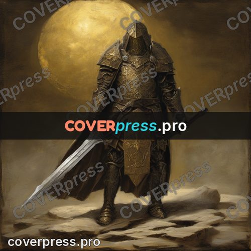 Epic fantasy illustration: knight and an open book