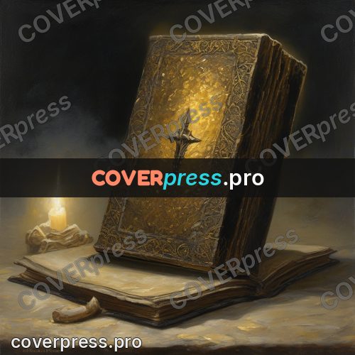 Epic fantasy illustration: knight and an open book
