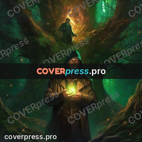 Epic fantasy illustration: mage with light in his hands