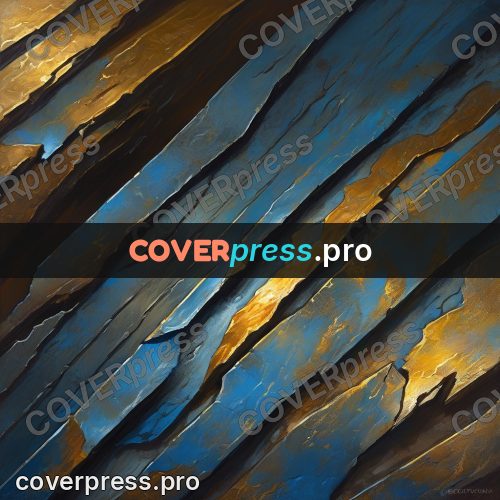 Epic fantasy illustration: blue and gold cracks