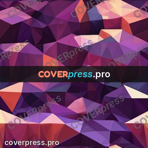 Polygon artwork: purple pattern with coral facets