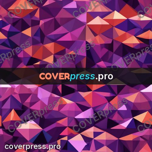 Polygon artwork: purple pattern with coral facets