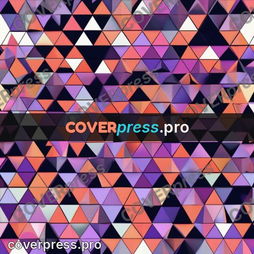 Polygon artwork: pink triangles on a dark ground