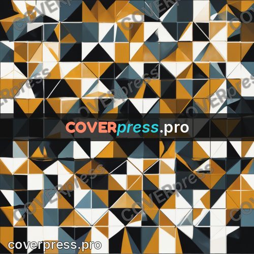Polygon artwork: ochre pattern with white facets