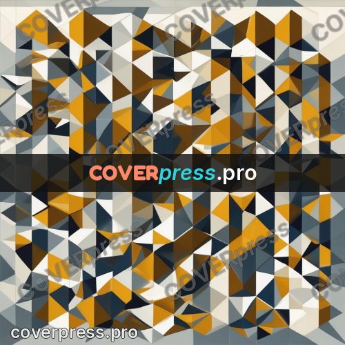 Polygon artwork: ochre pattern with white facets