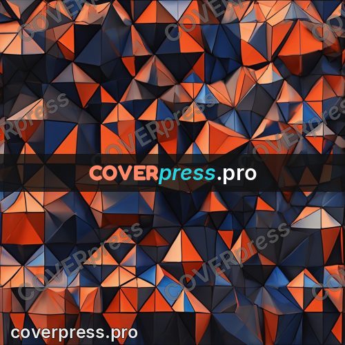 Polygon artwork: orange pattern on dark blue
