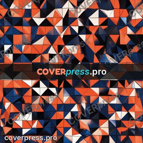 Polygon artwork: orange pattern on dark blue