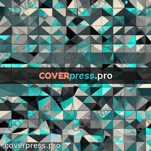 Polygon artwork: turquoise pattern with grey facets