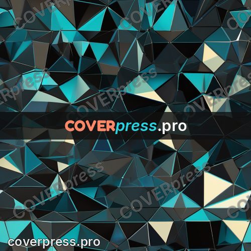 Polygon artwork: dark turquoise facets and spikes