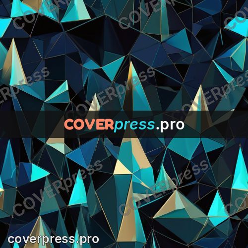 Polygon artwork: dark turquoise facets and spikes