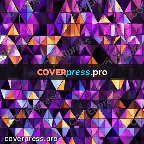 Polygon artwork: purple crystal pattern