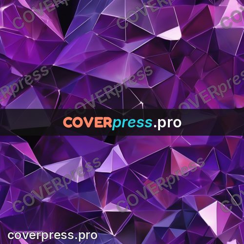Polygon artwork: purple crystal pattern
