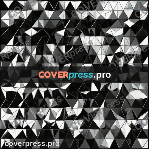 Polygon artwork: black and white triangle pattern