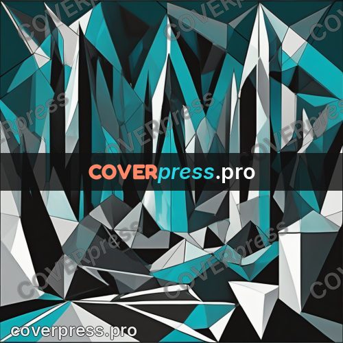 Polygon artwork: turquoise crystals with sharp facets