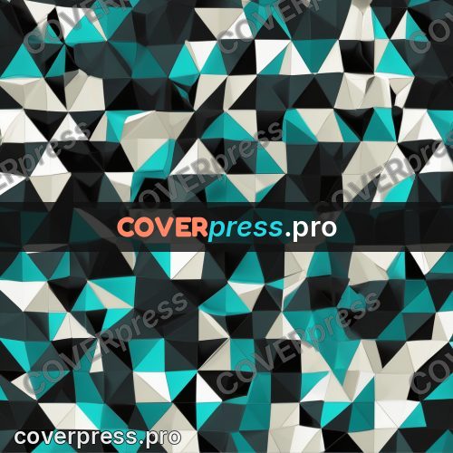 Polygon artwork: turquoise pattern with dark facets