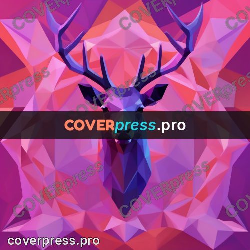 Polygon artwork: deer head with antlers