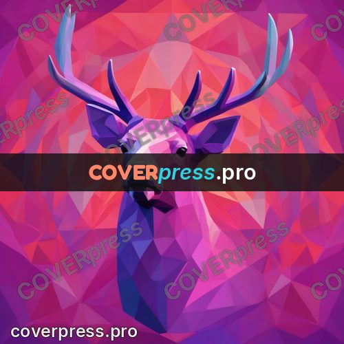 Polygon artwork: deer head with antlers