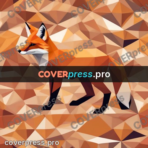 Polygon artwork: red fox on an ochre ground