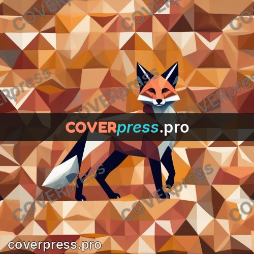 Polygon artwork: red fox on an ochre ground