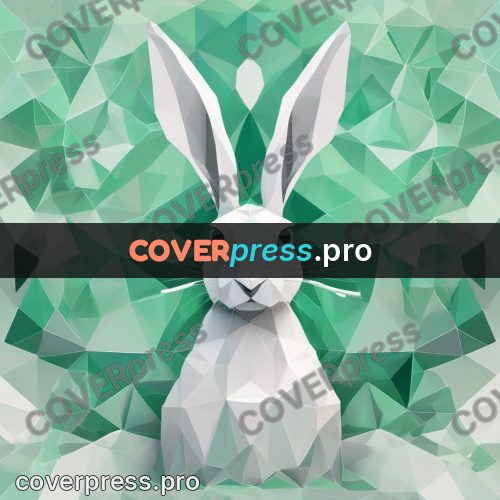 Polygon artwork: white hare with long ears