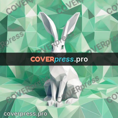 Polygon artwork: white hare with long ears