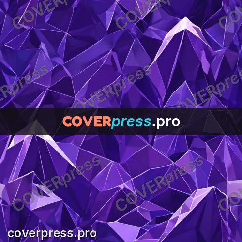 Geometric drawing: crystal peaks in purple tones