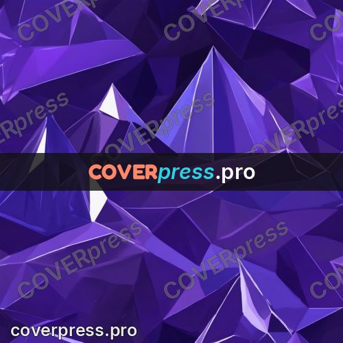 Geometric drawing: crystal peaks in purple tones