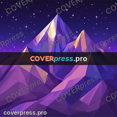 Geometric drawing: crystal peaks in purple tones