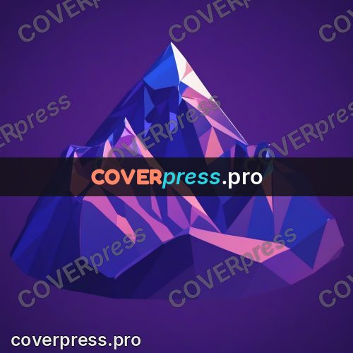 Geometric drawing: crystal peaks in purple tones