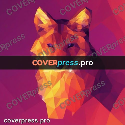 Geometric drawing: fox on a pink purple ground