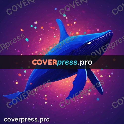 Geometric drawing: whale above dark water