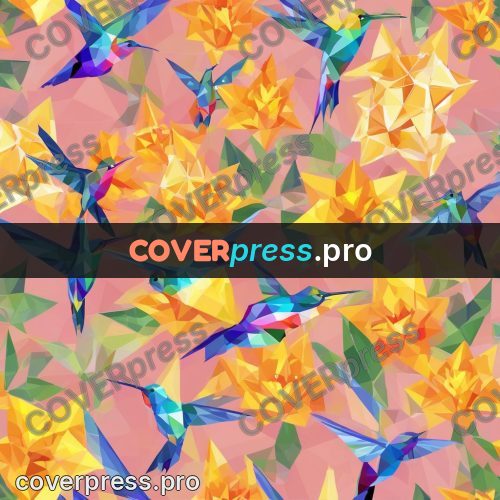 Geometric drawing: yellow and orange flowers