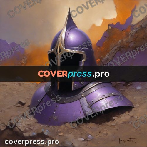 Fantasy illustration: helmet lying on stones