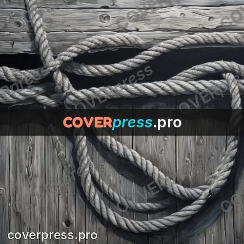 Fantasy illustration: rope on a wooden hull