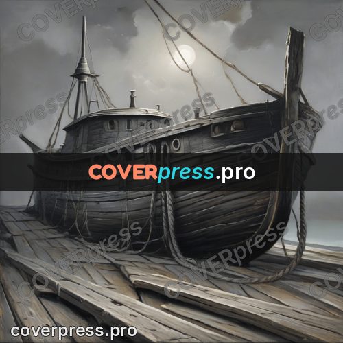 Fantasy illustration: rope on a wooden hull