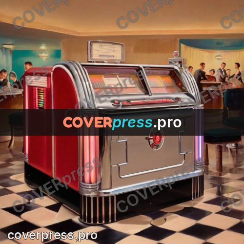 Vintage illustration: jukebox with lit panels