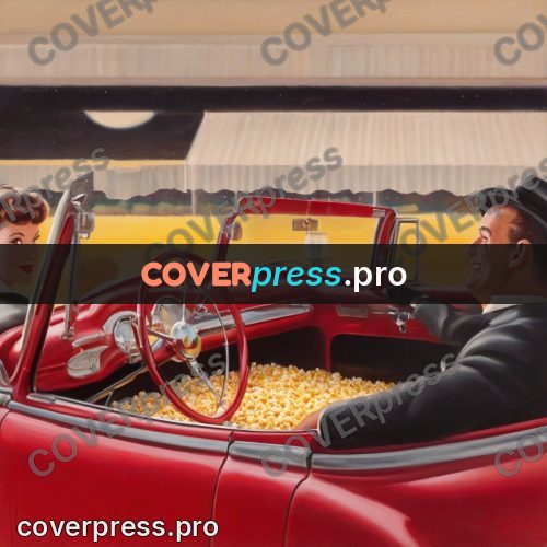 Vintage illustration: popcorn inside a car
