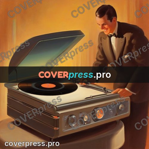 Vintage illustration: record on a turntable